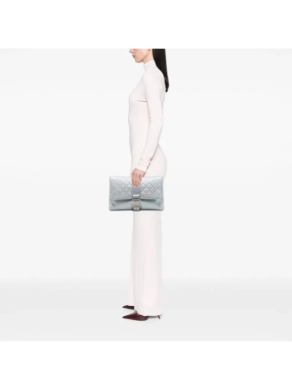 Chanel Quilted Lambskin Grip Clutch #328977C14B